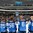 MINSK, BELARUS - MAY 24: Team Finland enjoys their national anthem after defeating Team Czech Republic 3-0 during semifinal round action at the 2014 IIHF Ice Hockey World Championship. (Photo by Richard Wolowicz/HHOF-IIHF Images)

